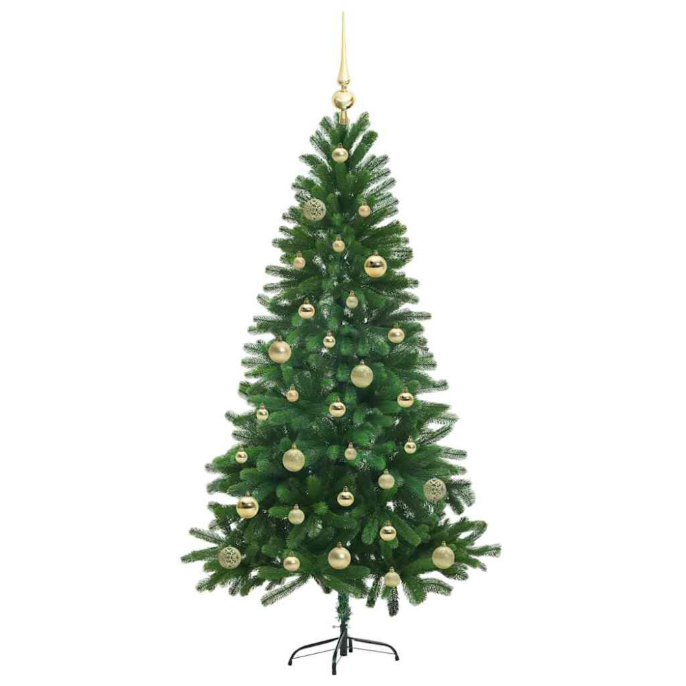 Produktbild för Julgran med 150 LED-lampor med stativ Grön 150 cm PE