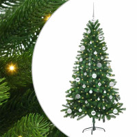 Produktbild för Julgran med 150 LED-lampor med stativ Grön 150 cm PE