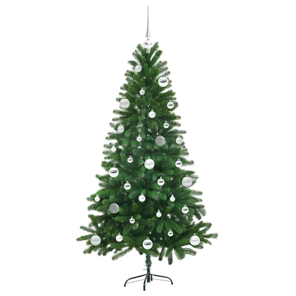 Produktbild för Julgran med 150 LED-lampor med stativ Grön 150 cm PE