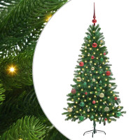 Produktbild för Julgran med 150 LED-lampor med stativ Grön 150 cm PE
