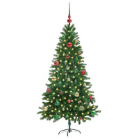 Produktbild för Julgran med 150 LED-lampor med stativ Grön 150 cm PE