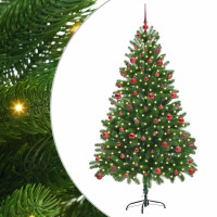 Produktbild för Julgran med 300 LED-lampor med stativ Grön 180 cm PE