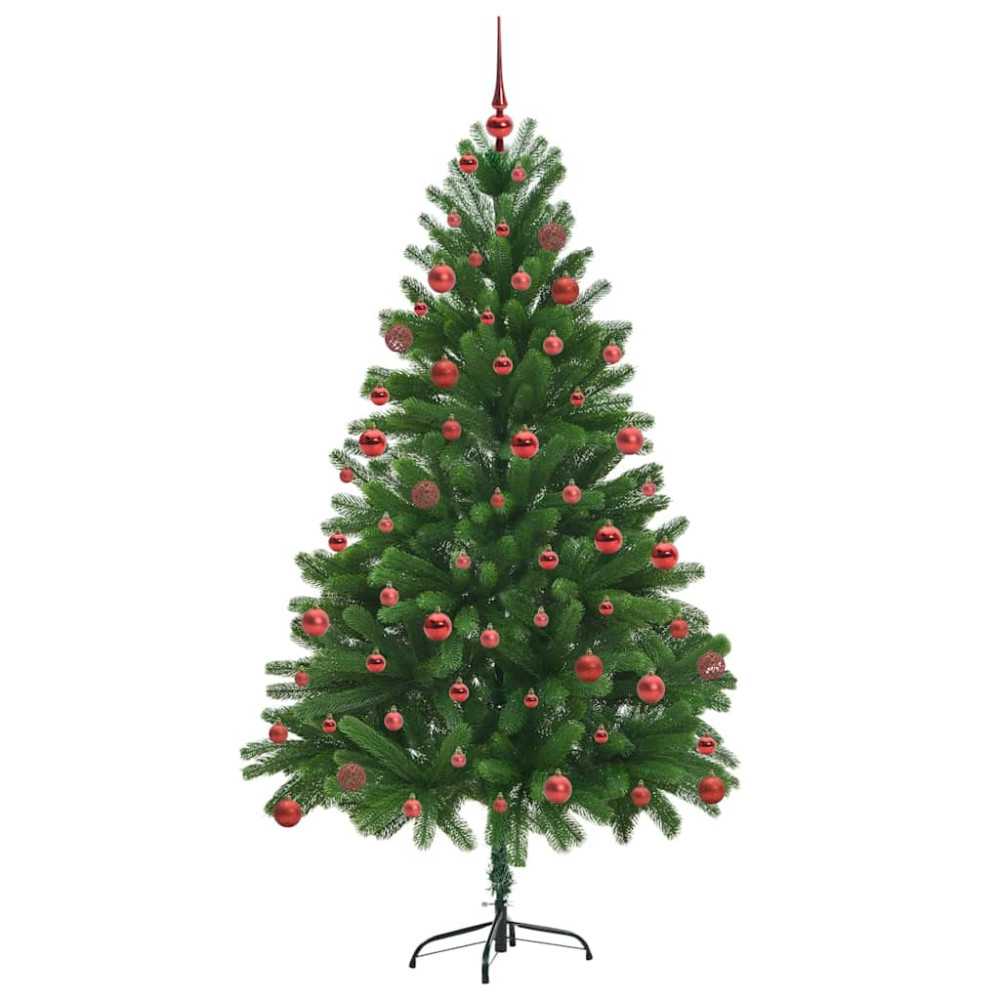 Produktbild för Julgran med 300 LED-lampor med stativ Grön 180 cm PE