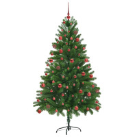 Produktbild för Julgran med 300 LED-lampor med stativ Grön 180 cm PE