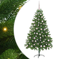 Produktbild för Julgran med 300 LED-lampor med stativ Grön 180 cm PE