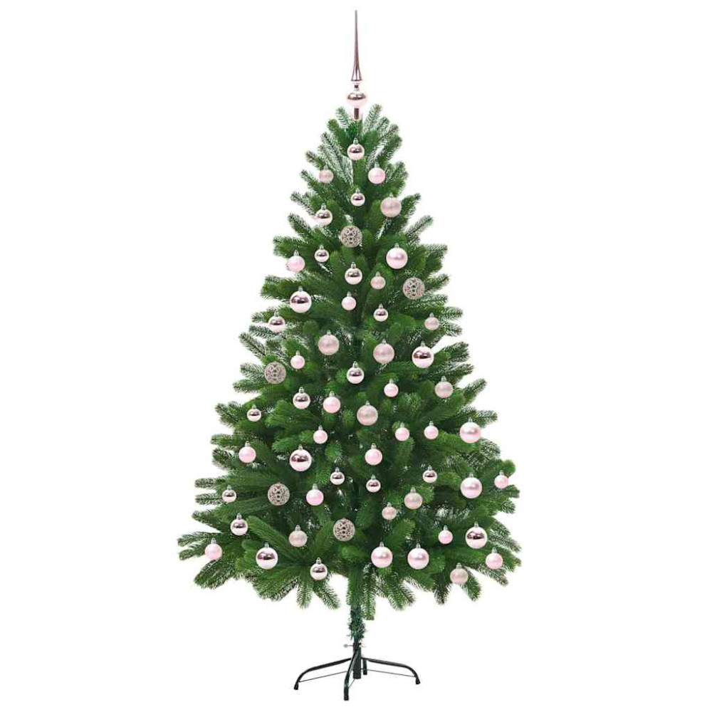 Produktbild för Julgran med 300 LED-lampor med stativ Grön 180 cm PE