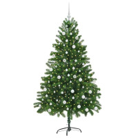 Produktbild för Julgran med 300 LED-lampor med stativ Grön 180 cm PE