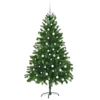 Produktbild för Julgran med 300 LED-lampor med stativ Grön 180 cm PE