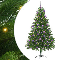 Produktbild för Julgran med 300 LED-lampor med stativ Grön 180 cm PE
