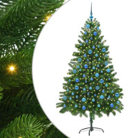 Produktbild för Julgran med 300 LED-lampor med stativ Grön 180 cm PE