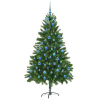 Produktbild för Julgran med 300 LED-lampor med stativ Grön 180 cm PE