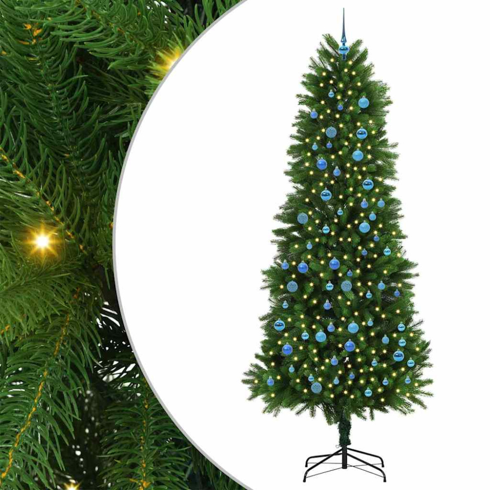 Produktbild för Julgran med 300 LED-lampor med stativ Grön 240 cm PE