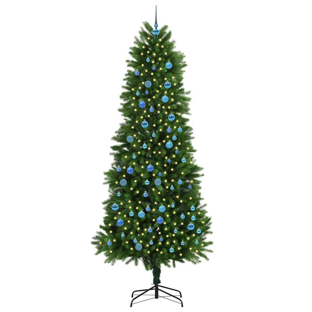 Produktbild för Julgran med 300 LED-lampor med stativ Grön 240 cm PE