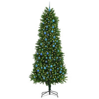 Produktbild för Julgran med 300 LED-lampor med stativ Grön 240 cm PE
