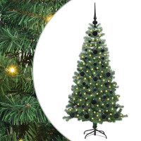 Produktbild för Julgran med 150 LED-lampor med stativ Grön 120 cm PVC