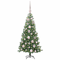 Produktbild för Julgran med 150 LED-lampor med stativ Grön 120 cm PVC
