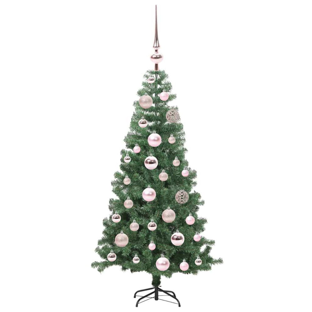 Produktbild för Julgran med 150 LED-lampor med stativ Grön 120 cm PVC