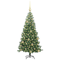 Produktbild för Julgran med 150 LED-lampor med stativ Grön 120 cm PVC