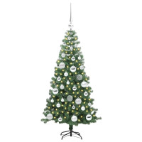 Produktbild för Julgran med 150 LED-lampor med stativ Grön 120 cm PVC