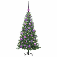 Produktbild för Julgran med 150 LED-lampor med stativ Grön 120 cm PVC