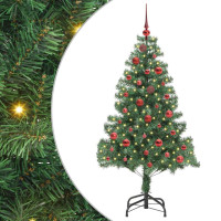 Produktbild för Julgran med 150 LED-lampor med stativ Grön 150 cm PVC
