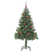 Produktbild för Julgran med 150 LED-lampor med stativ Grön 150 cm PVC