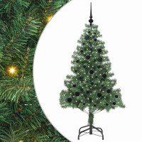 Produktbild för Julgran med 150 LED-lampor med stativ Grön 150 cm PVC