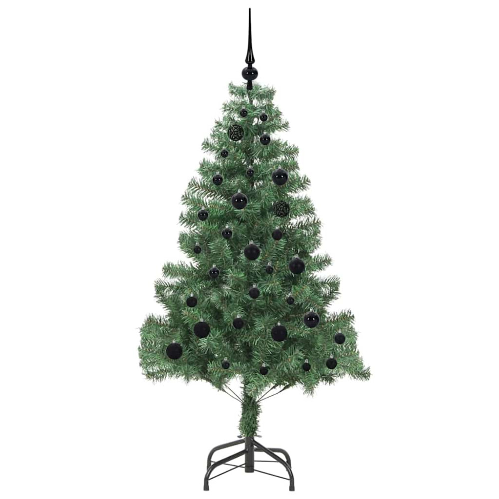 Produktbild för Julgran med 150 LED-lampor med stativ Grön 150 cm PVC