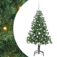 Produktbild för Julgran med 150 LED-lampor med stativ Grön 150 cm PVC