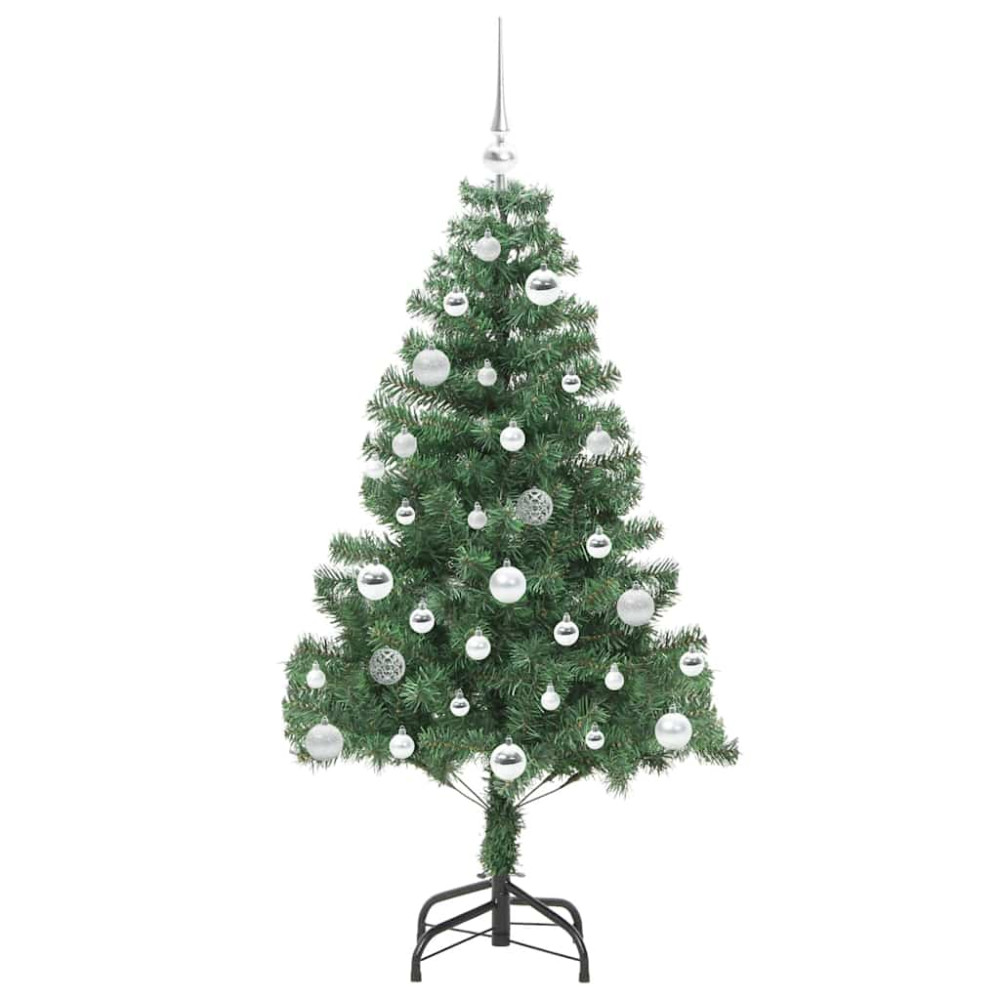 Produktbild för Julgran med 150 LED-lampor med stativ Grön 150 cm PVC
