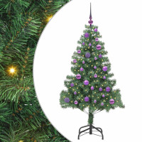 Produktbild för Julgran med 150 LED-lampor med stativ Grön 150 cm PVC