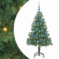 Produktbild för Julgran med 150 LED-lampor med stativ Grön 150 cm PVC
