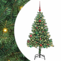 Produktbild för Julgran med 150 LED-lampor med stativ Grön 150 cm PVC