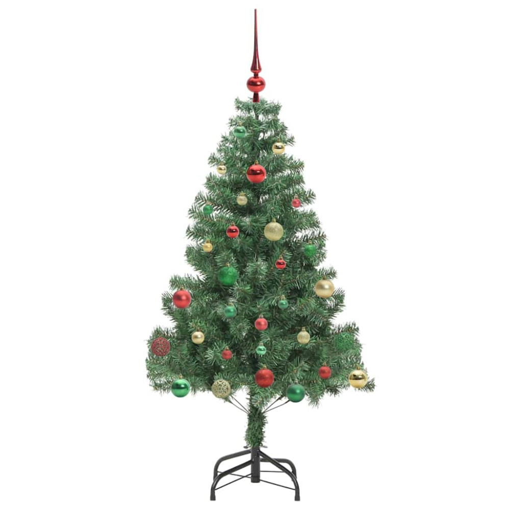 Produktbild för Julgran med 150 LED-lampor med stativ Grön 150 cm PVC