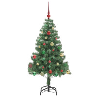 Produktbild för Julgran med 150 LED-lampor med stativ Grön 150 cm PVC