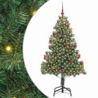 Produktbild för Julgran med 300 LED-lampor med stativ Grön 180 cm PVC