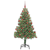 Produktbild för Julgran med 300 LED-lampor med stativ Grön 180 cm PVC