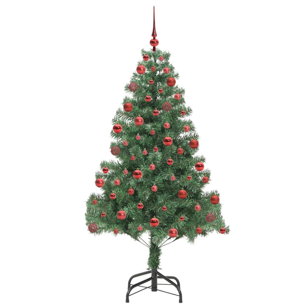 Produktbild för Julgran med 300 LED-lampor med stativ Grön 180 cm PVC