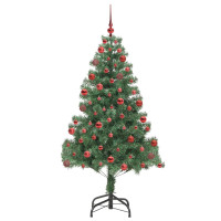 Produktbild för Julgran med 300 LED-lampor med stativ Grön 180 cm PVC