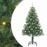 Produktbild för Julgran med 300 LED-lampor med stativ Grön 180 cm PVC