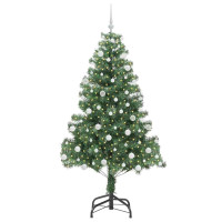 Produktbild för Julgran med 300 LED-lampor med stativ Grön 180 cm PVC