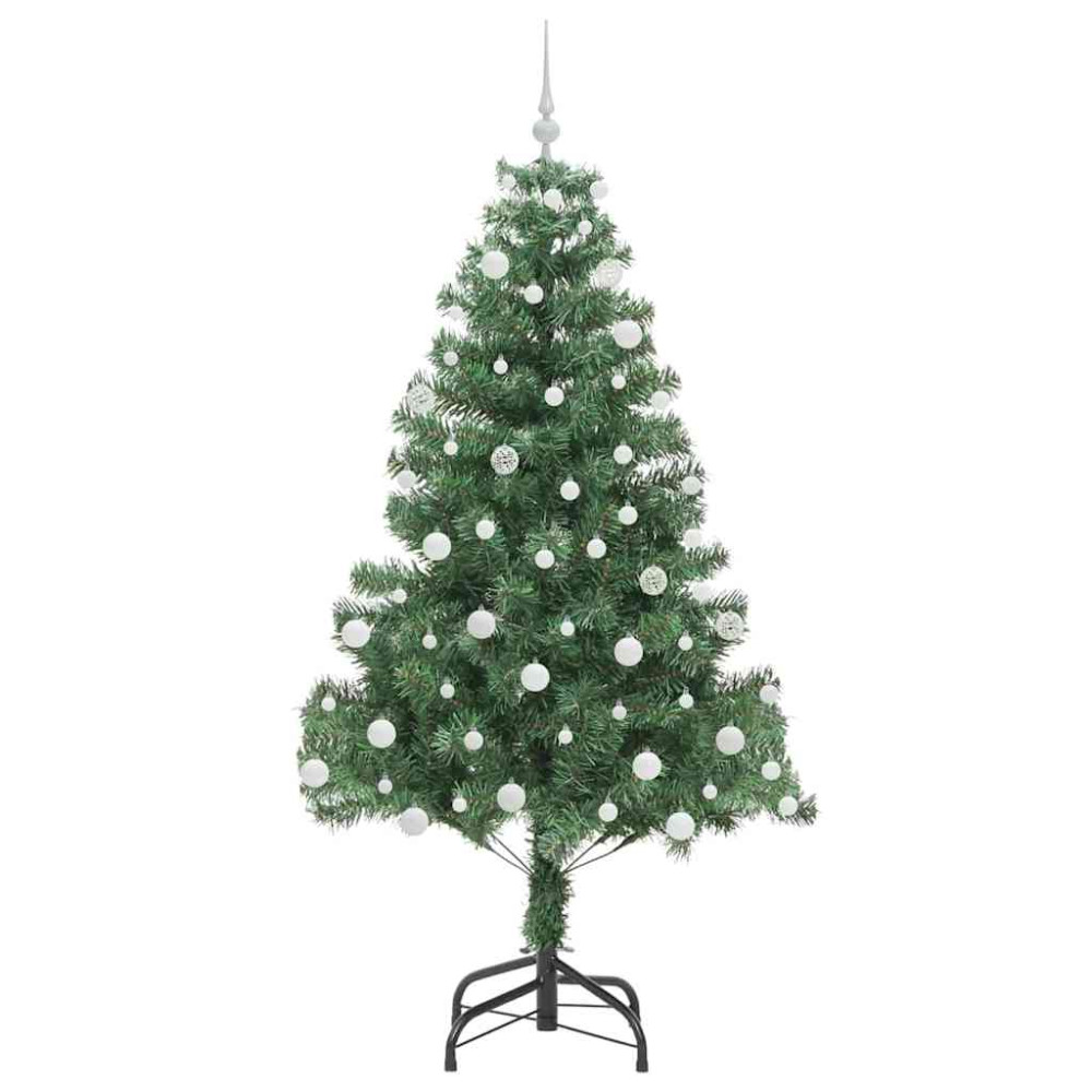 Produktbild för Julgran med 300 LED-lampor med stativ Grön 180 cm PVC