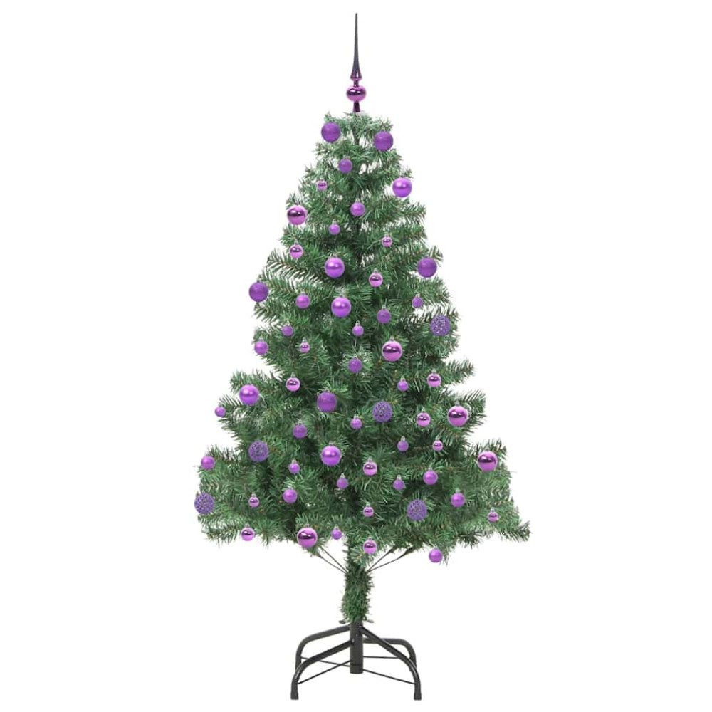 Produktbild för Julgran med 300 LED-lampor med stativ Grön 180 cm PVC