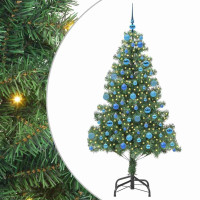 Produktbild för Julgran med 300 LED-lampor med stativ Grön 180 cm PVC