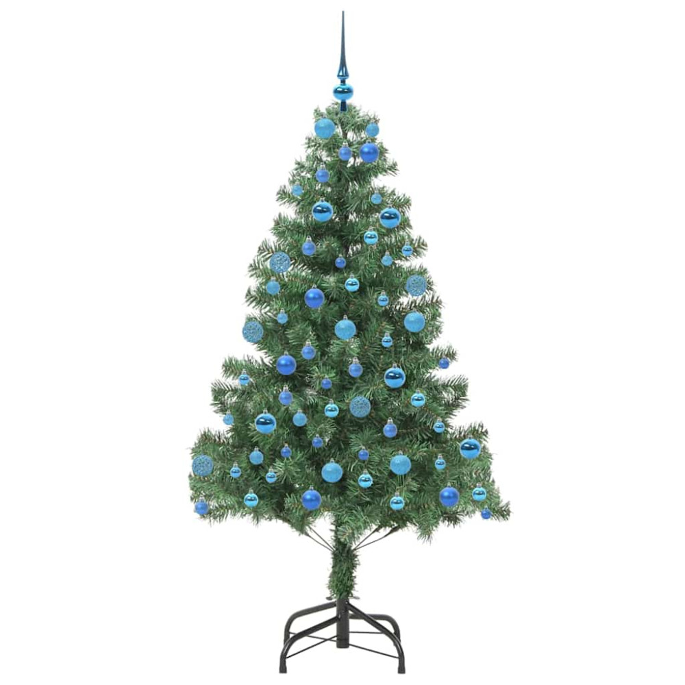 Produktbild för Julgran med 300 LED-lampor med stativ Grön 180 cm PVC