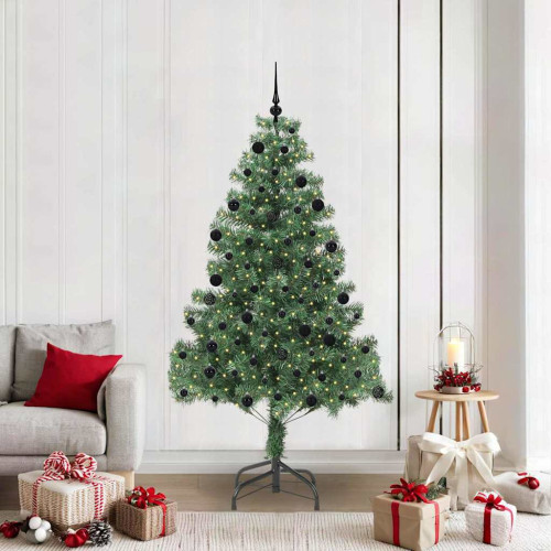 vidaXL Julgran med 300 LED-lampor med stativ Grön 210 cm PVC