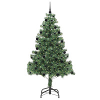Produktbild för Julgran med 300 LED-lampor med stativ Grön 210 cm PVC