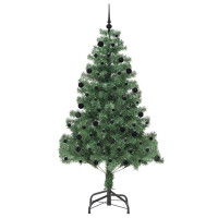 Produktbild för Julgran med 300 LED-lampor med stativ Grön 210 cm PVC