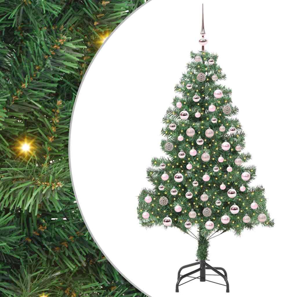 Produktbild för Julgran med 300 LED-lampor med stativ Grön 210 cm PVC