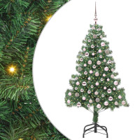 Produktbild för Julgran med 300 LED-lampor med stativ Grön 210 cm PVC